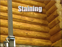  Maury, North Carolina Log Home Staining